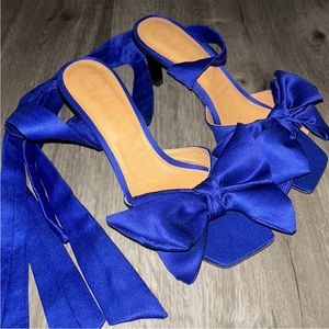 Ganni Bow Ankle Tie Sandal